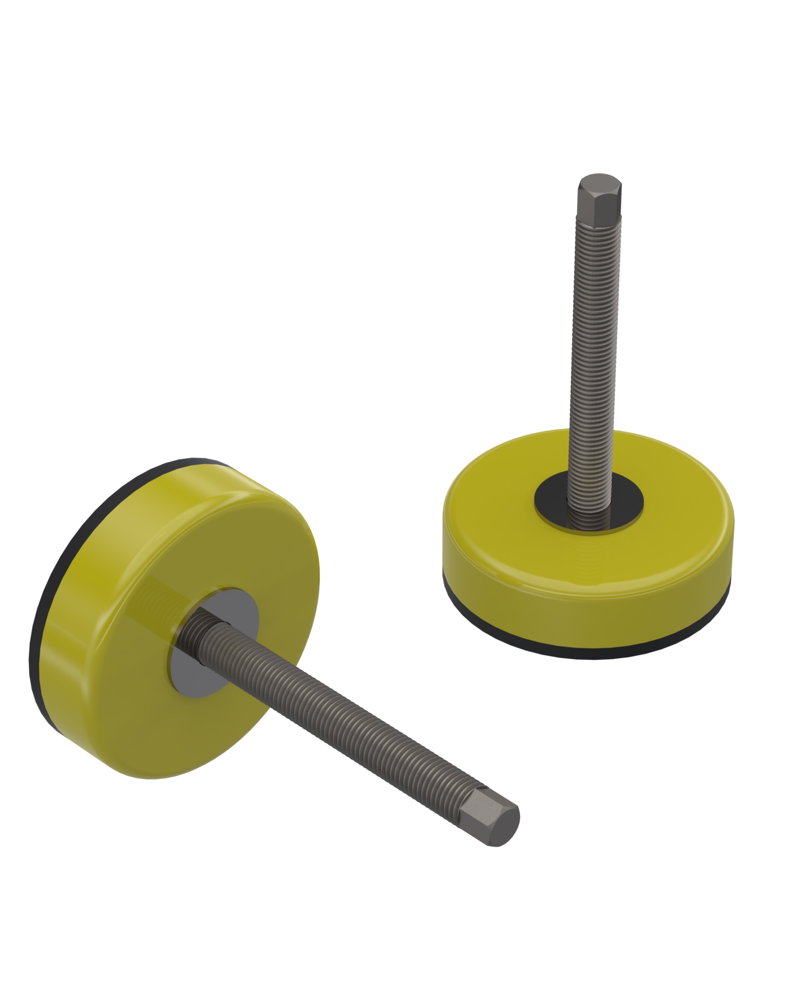 989 Series Metal Bodied Rubber Base Fixed Bolted Feet