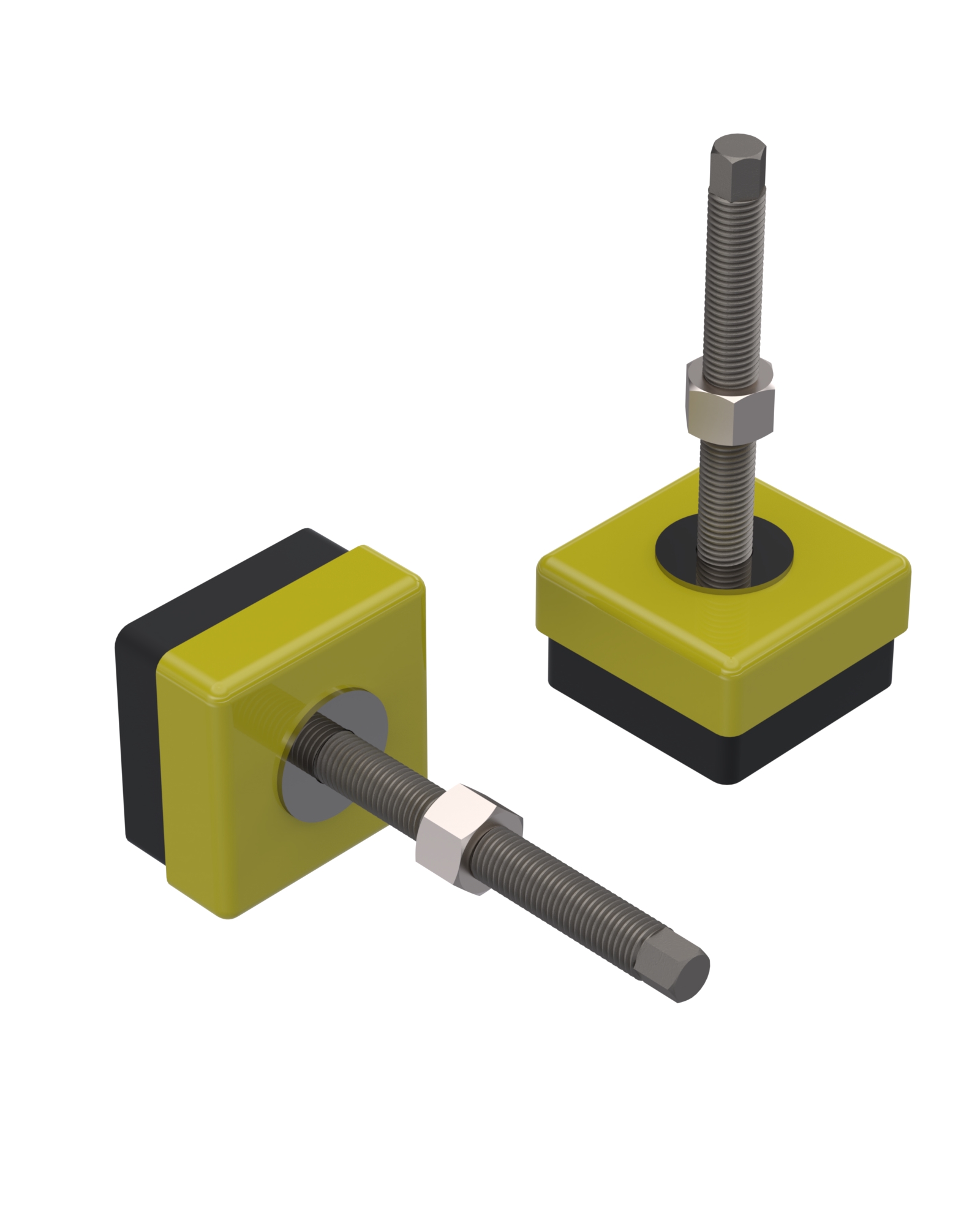 990 Series Metal Bodied Rubber Base Fixed Bolted Feet